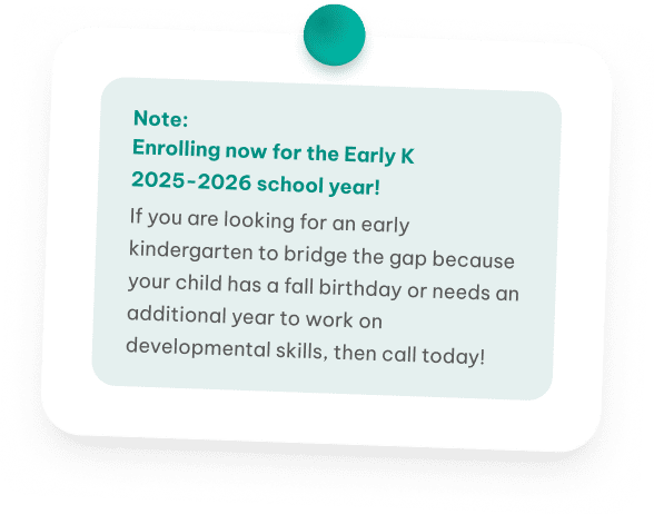 Early kindergarten enrollment announcement
